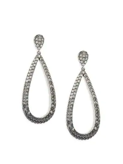 Shop Adriana Orsini White-rhodium Crystal Teardrop Drop Earrings In Silver