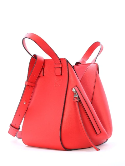 Shop Loewe Small Hammock Shoulder Bag In Red
