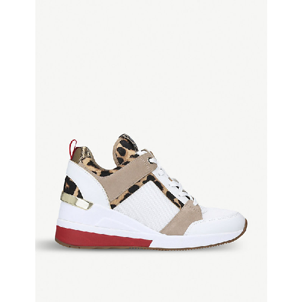 leopard print wedge trainers