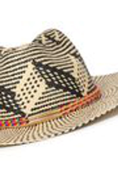 Shop Yosuzi Arco Iris Toquilla Straw Panama Hat In Black