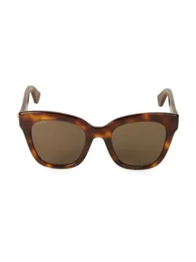 Shop Gucci 50mm Butterfly Sunglasses In Tortoise Brown