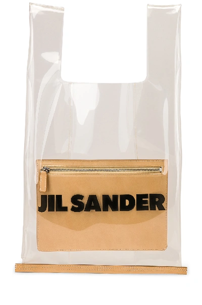 Shop Jil Sander Logo Market Bag In Clear