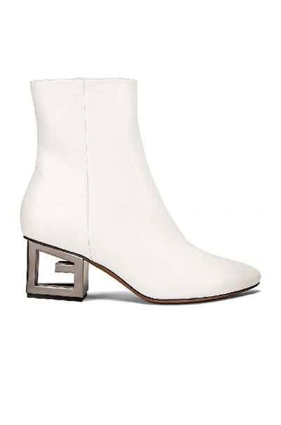 Shop Givenchy Triangle Heel Ankle Boot In Ivory