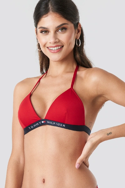 Tommy Hilfiger Triangle Fixed Bikini Red In Tango Red | ModeSens