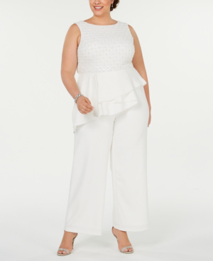 plus size ivory jumpsuit