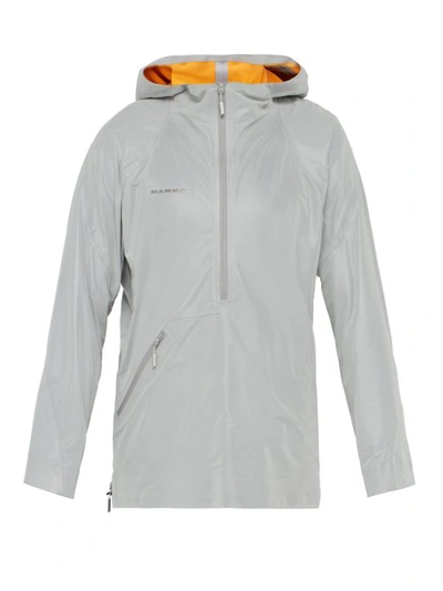 Reflective Half-zip Hooded Jacket In Silver