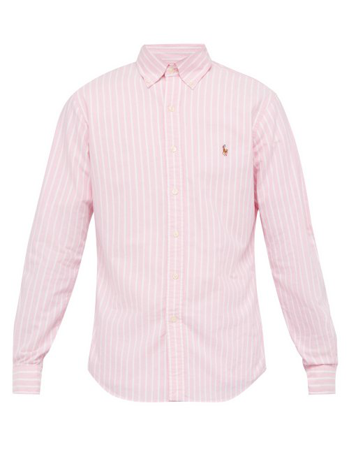 pink striped ralph lauren shirt