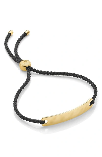 Shop Monica Vinader Engravable Havana Mini Friendship Bracelet In Gold/ Black