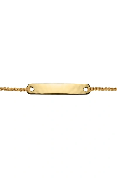 Shop Monica Vinader Engravable Havana Mini Friendship Bracelet In Gold/ Gold Metallica