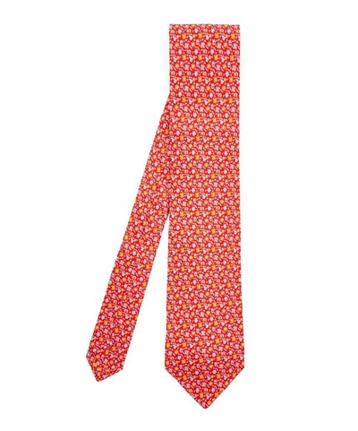 Shop Liberty London Macclesfield Printed Silk Tie In Red
