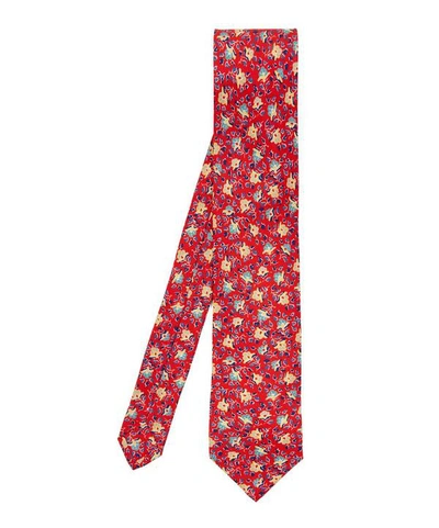 Shop Liberty London Northwich Printed Silk Tie In Red