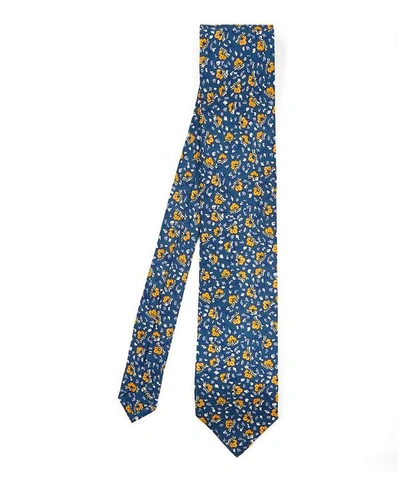 Shop Liberty London Northwich Printed Silk Tie In Blue