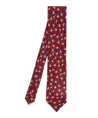 Shop Liberty London Northwich Printed Silk Tie In Red