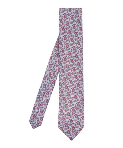 Shop Liberty London Widnes Printed Silk Tie In Blue