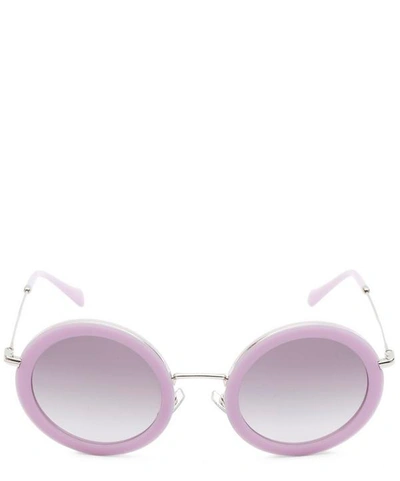 Shop Miu Miu Oversized Round Sunglasses In Violet