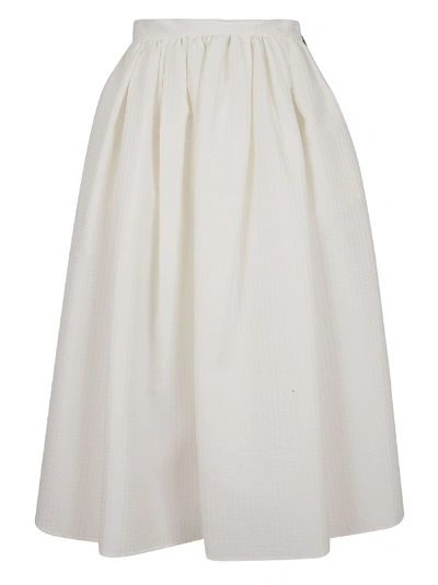 Shop Msgm Flared Skirt In White