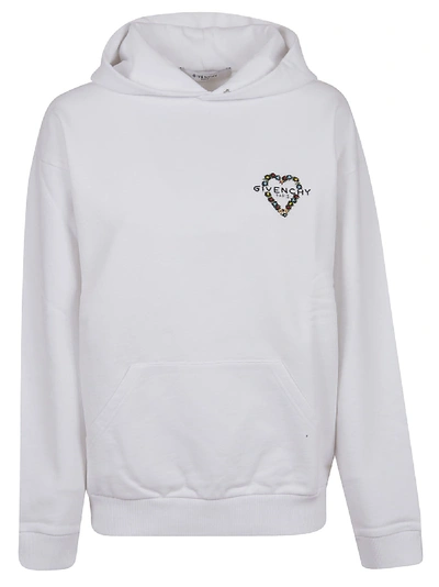 Shop Givenchy Embellished Hoodie In White