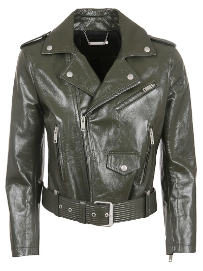 Shop Givenchy Classic Biker Jacket In Green Forest