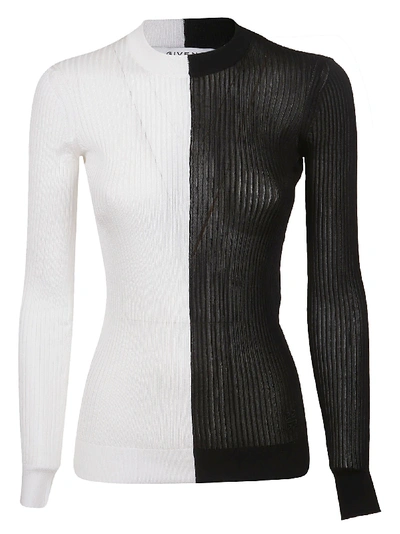 Shop Givenchy Knitted Sweater In Black/white