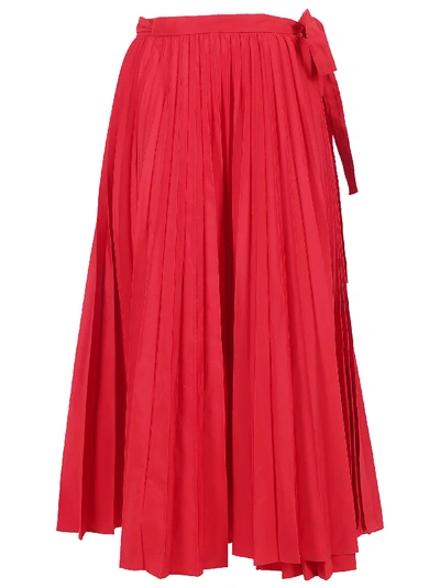 Shop Valentino Skirt In Rosso