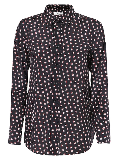 Shop Saint Laurent Shirt In Rose Noir Craie