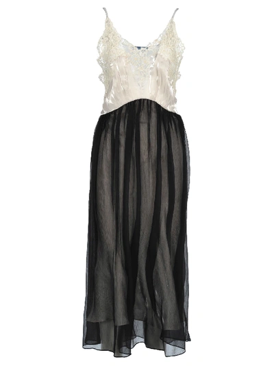 Shop Prada Lace Dress In Ivory Black