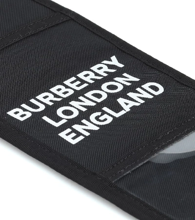 Shop Burberry Logo Canvas Card Holder In Black