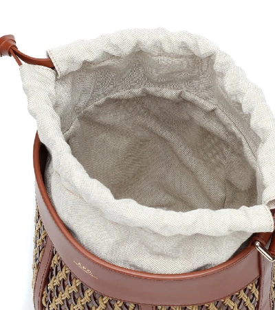 Shop Apc Garance Leather Bucket Bag In Brown