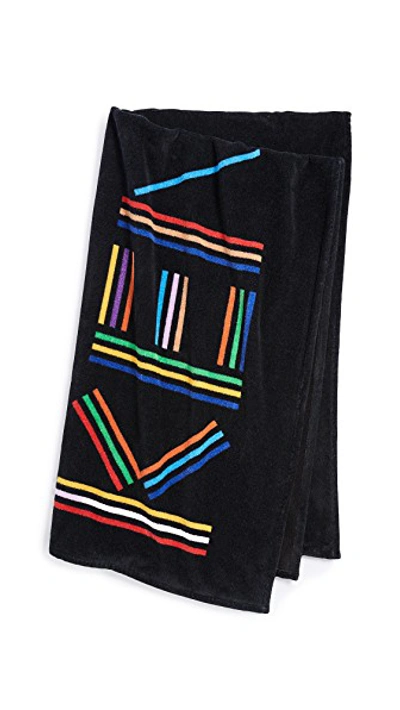 Shop Kenzo Beach Towel In Black