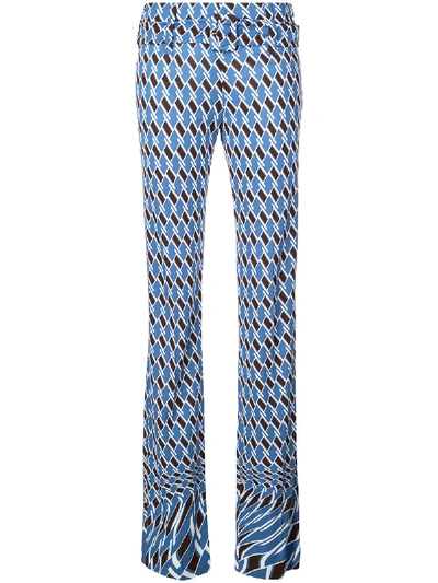 Shop Prada Technical Jersey Trousers In Blue