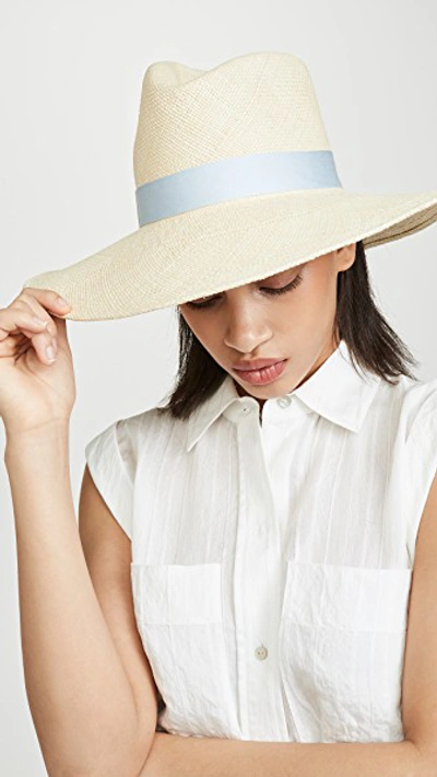 Shop Gigi Burris Drake Hat In Natural/celeste