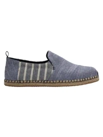 Shop Toms Deconstructed Alpargata Canvas Sneakers In Navy