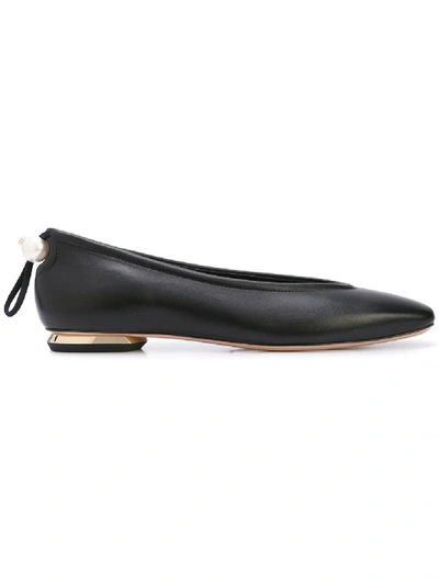 Shop Nicholas Kirkwood Pearl Detail Ballerina Shoes - Black