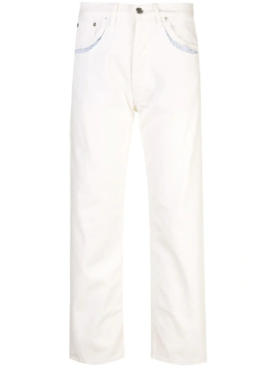 Shop Maison Margiela Straight Leg Jeans - White