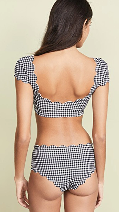 Shop Marysia Mexico Bikini Top In Midi Black Gingham