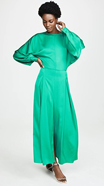 Shop Nina Ricci Batwing Dress In Green