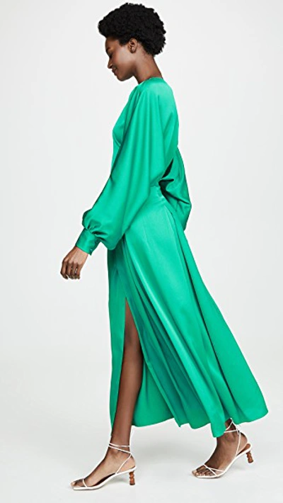 Shop Nina Ricci Batwing Dress In Green