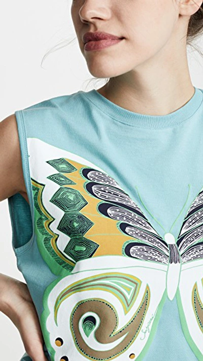 Shop See By Chloé Butterfly Muscle Tee In Nile Blue