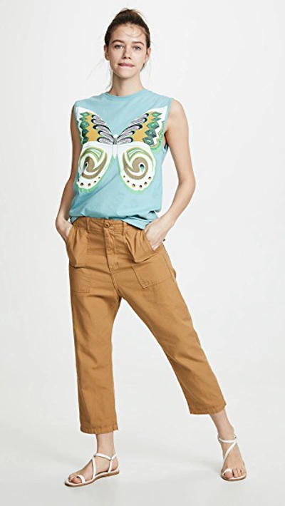 Shop See By Chloé Butterfly Muscle Tee In Nile Blue