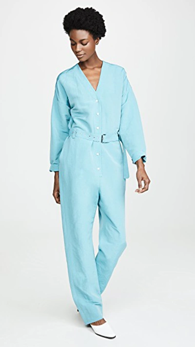 Shop Rachel Comey Glitch Jumpsuit In Aqua