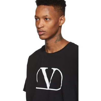 Shop Valentino Black Vlogo T-shirt In 0niblkwht