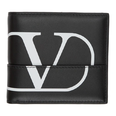 Shop Valentino Black  Garavani Deconstructed Vlogo Wallet In 0niblkwht