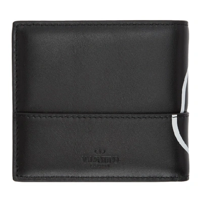 Shop Valentino Black  Garavani Deconstructed Vlogo Wallet In 0niblkwht