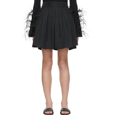 Shop Valentino Black Faille Pleated Skirt