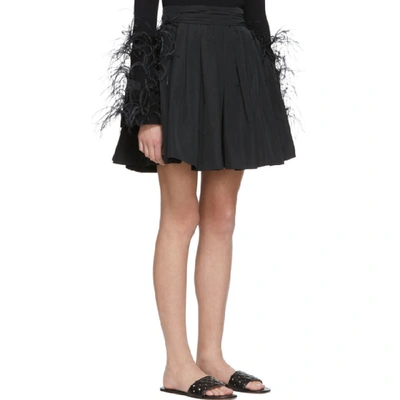 Shop Valentino Black Faille Pleated Skirt