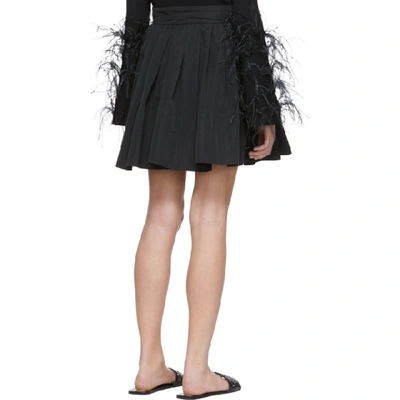 Shop Valentino Black Faille Pleated Skirt