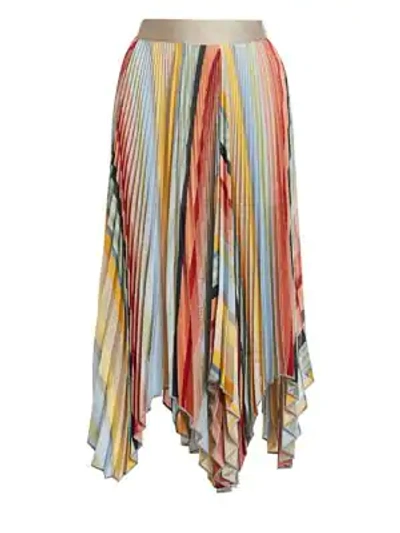 Shop Missoni Metallic Pleated Handkerchief Midi Skirt In Multi