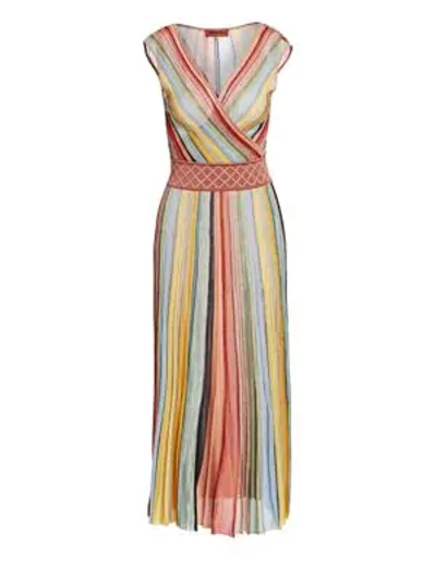 Shop Missoni Multicolor Stripe Sleeveless A-line Dress In Light Multi