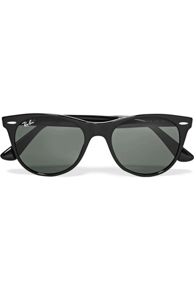 Shop Ray Ban The Wayfarer Ii Round-frame Acetate Sunglasses In Black