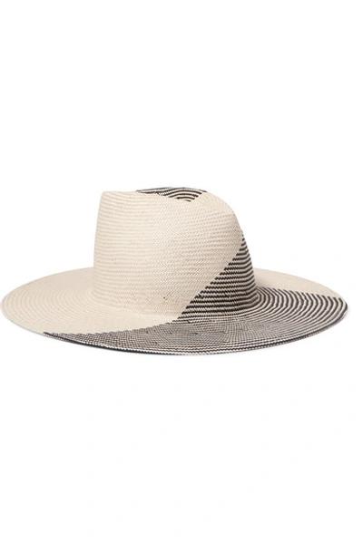 Shop Eugenia Kim Harlowe Two-tone Paper Hat In Ecru